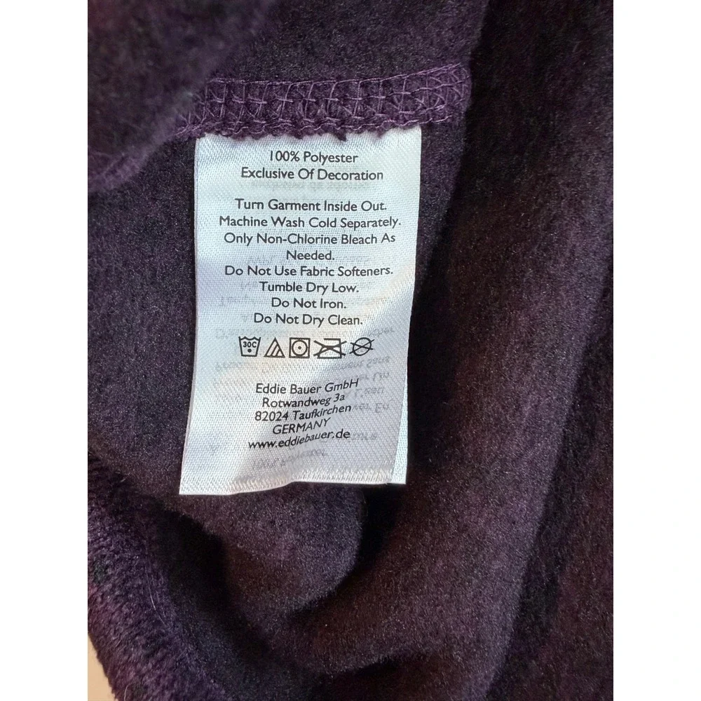 Eddie Bauer Mens‎ XL 1/4 Zip Fleece Pullover Heathered Purple Sweater Jacket